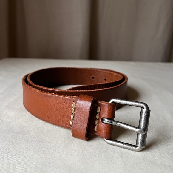 J.Crew Women's Tan Leather‎ Belt 1.25" Classic Brown Minimalist Size 30 - Picture 6 of 6
